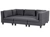 5-Seater Modular Fabric Sofa with Ottoman Dark Grey UNSTAD_893548
