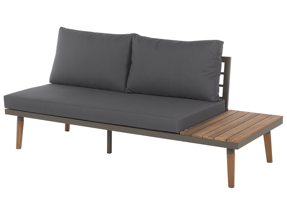 5 Seater Acacia Wood Garden Corner Sofa Set Grey CORATO | Beliani.co.uk