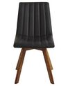 Set of 2 Fabric Dining Chairs Black CALGARY_800085