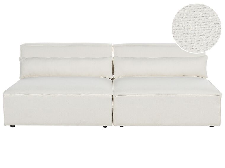 2 Seater Modular Boucle Armless Sofa White HELLNAR_911268