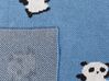 Manta infantil de algodón azul motivo pandas 130 x 170 cm TALOKAN_905417
