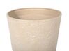 Conjunto de 2 vasos para plantas em pedra creme 35 x 35 x 50 cm CAMIA_841604
