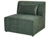 Left Hand 3 Seater Modular Jumbo Cord Corner Sofa with Ottoman Dark Green LEMVIG_875743