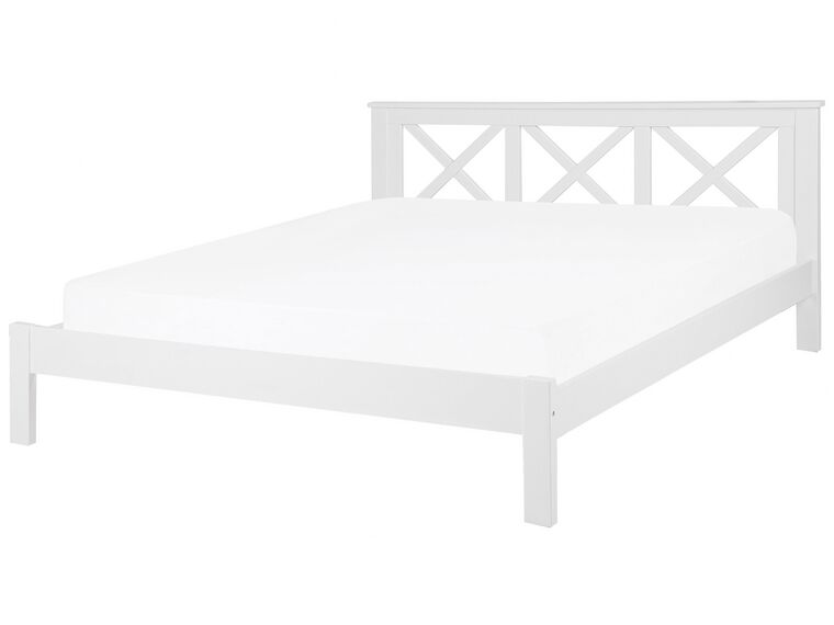 Wooden EU Super King Size Bed White TANNAY_742357
