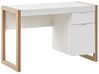 Schreibtisch weiss / heller Holzfarbton 110 x 50 cm Schublade Schrank JOHNSON_790280