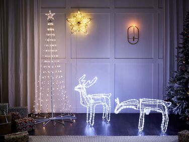 Outdoor LED Decoration Animated Reindeer 94 cm White INNNES