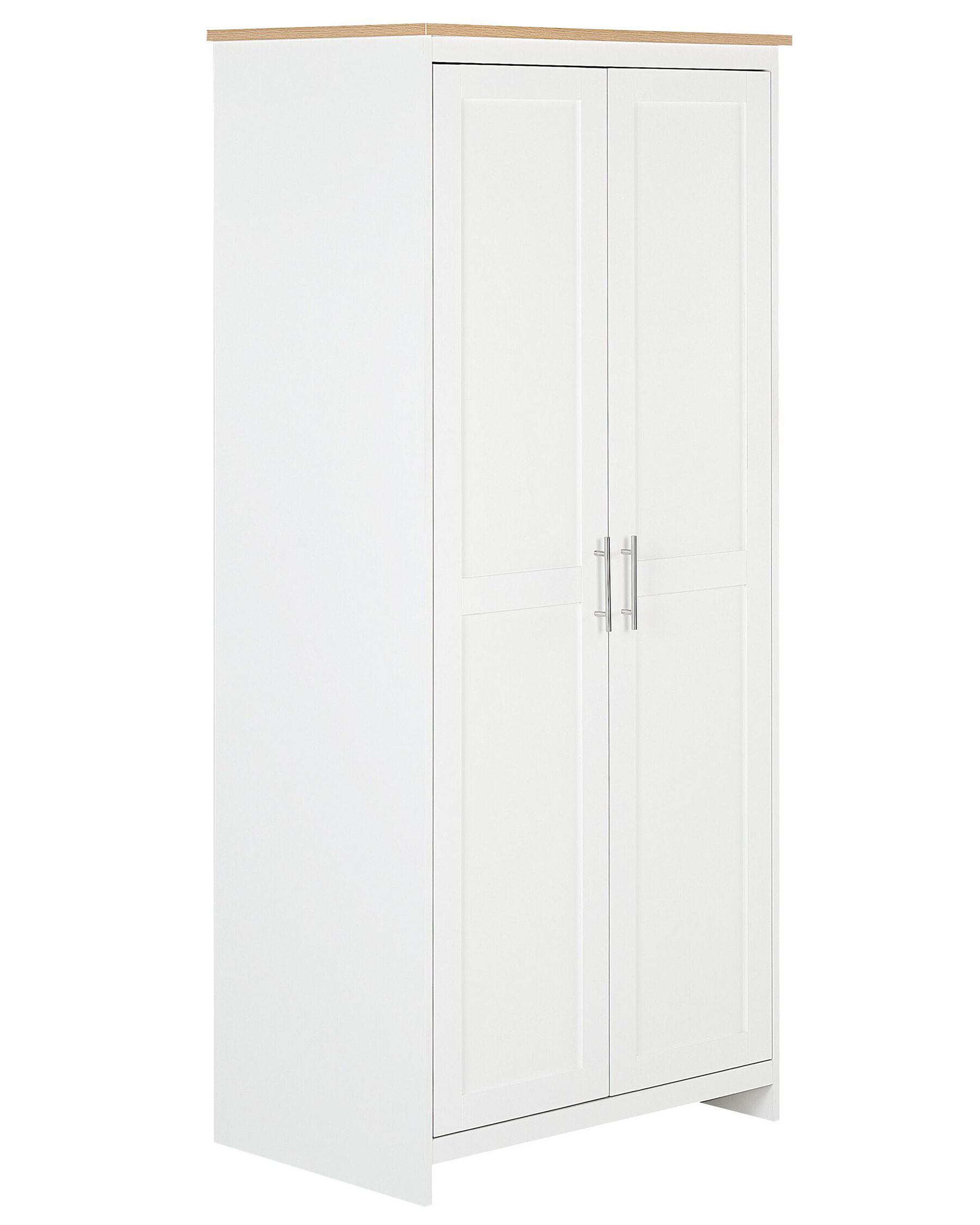 Wardrobe Hinged Panel Doors Particle Board Clothes Rail Shelves White Sellin