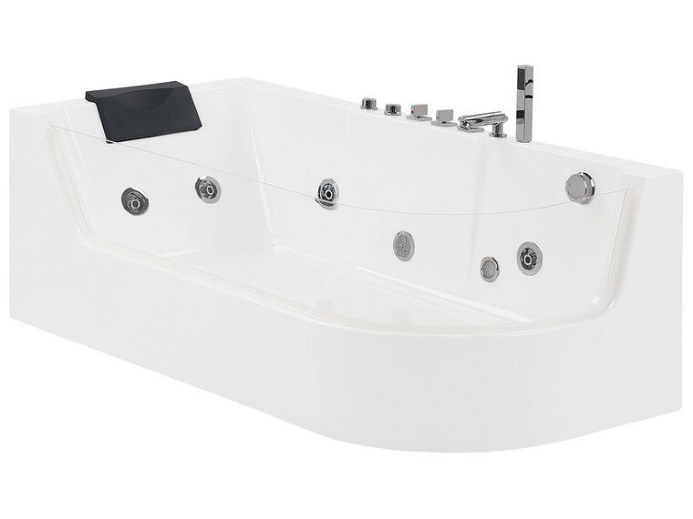 Whirlpool Bath with LED 1700 x 800 mm White ACUARIO | Beliani.co.uk