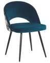 Sada 2 sametových jídelních židlí modrá VIVIAN_774214