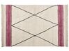 Teppich Baumwolle beige / rosa 160 x 230 cm geometrisches Muster Kurzflor AFSAR_839973