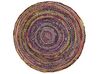 Round Cotton Area Rug ⌀ 140 cm Multicolour TOKAT_849843