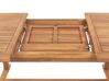 6 Seater Acacia Wood Garden Dining Set with Red Cushions JAVA_787772
