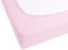 Lenzuolo con angoli cotone rosa pastello 140 x 200 cm JANBU_845356