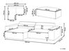 Sofá de canto modular 2 lugares com repousa-pés em tecido castanho à direita HELLNAR_912357