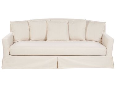3 Seater Fabric Sofa Beige GILJA