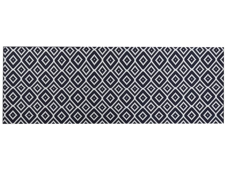 Teppich schwarz / weiß 70 x 200 cm geometrisches Muster Kurzflor KARUNGAL_831513