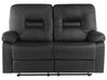 2 Seater Faux Leather Manual Recliner Sofa Black BERGEN_911046