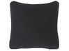 Set of 2 Pleated Cushions 45 x 45 cm Black GUDARI_801504