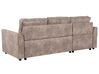 Right Hand Faux Leather Corner Sofa Bed with Storage Brown NESNA_808481