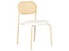 Lot de 2 chaises en métal crème et bois clair ADAVER_888065