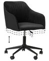 Velvet Desk Chair Black VENICE _863004