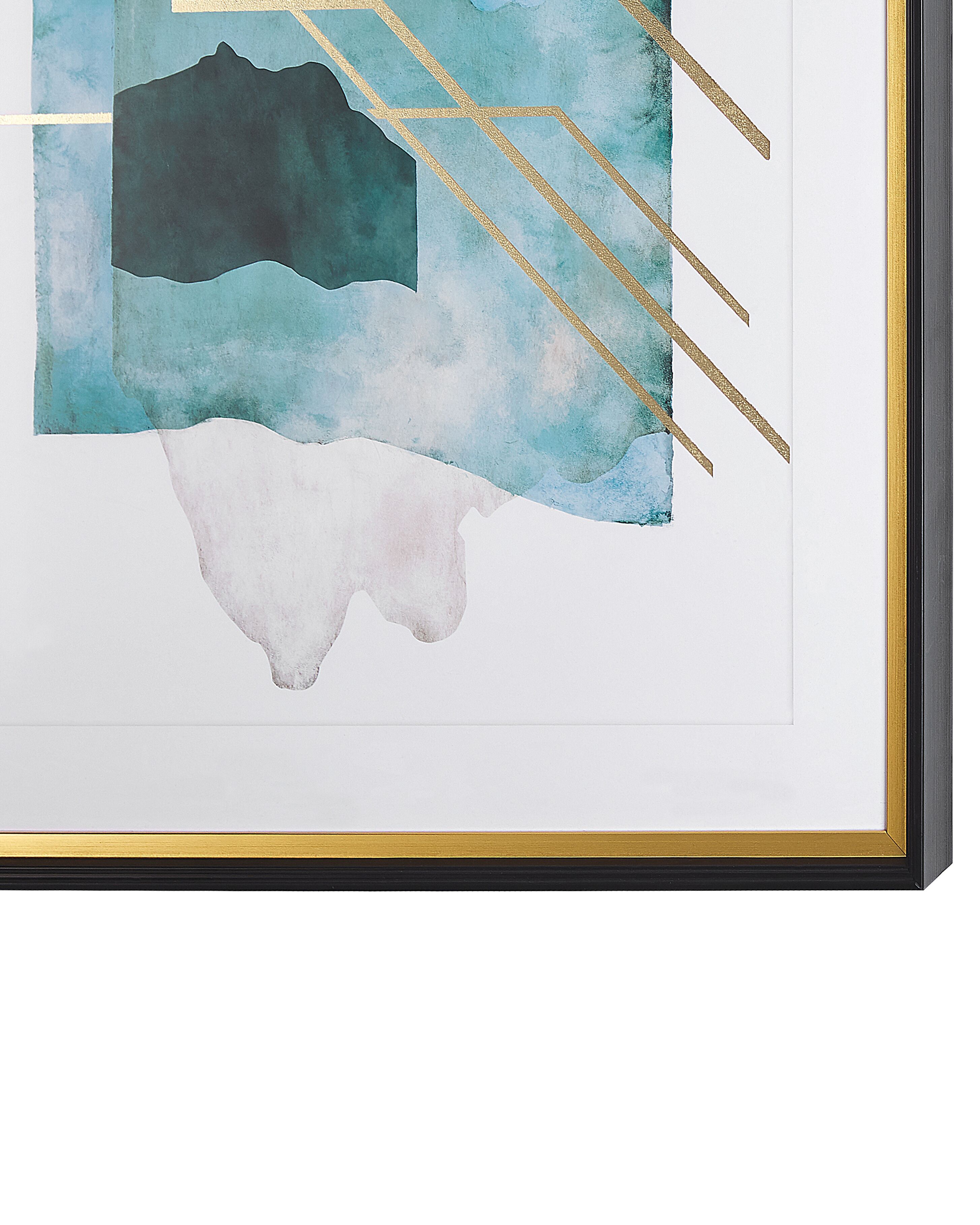 Framed Wall Art 60 X 80 Cm Blue And Gold Touba Beliani Co Uk Framed Wall Art 60 X 80 Cm Blue And Gold Touba Beliani Co Uk