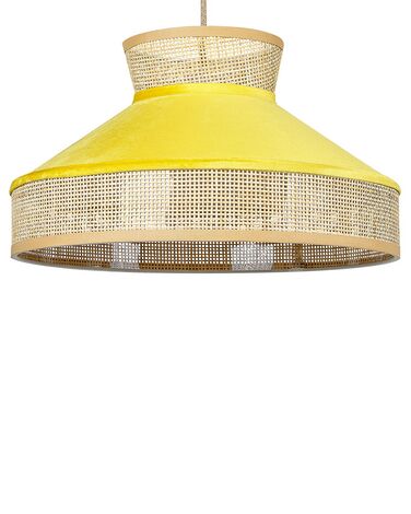 Ratanová závesná lampa žltá/prírodná BATALI