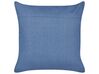Set of 2 Embroidered Velvet Cushions Flies Motif 45 x 45 cm Navy Blue PENTAS_892826
