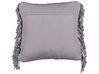 Set of 2 Cotton Macrame Cushions with Tassels 45 x 45 cm Grey BESHAM_904604