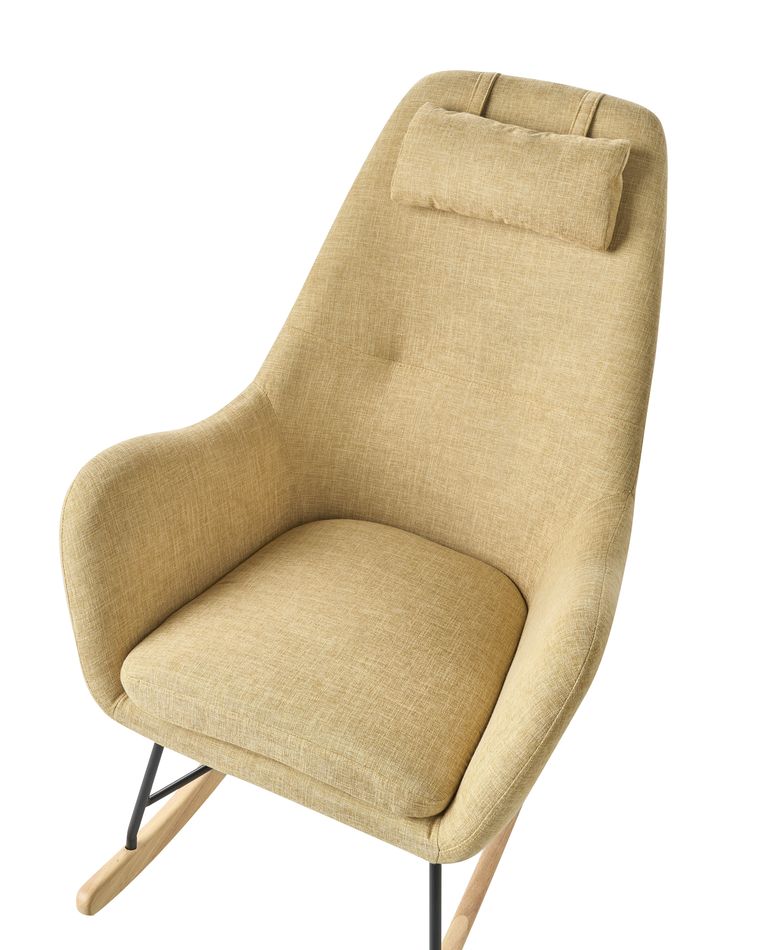Fabric Rocking Chair Yellow ARRIE Beliani.co.uk