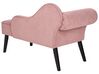 Left Hand Fabric Chaise Lounge Pink BIARRITZ_898101