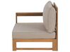 Lounge Set zertifiziertes Holz hellbraun 4-Sitzer modular Auflagen taupe TIMOR_803217