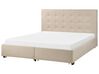 Fabric EU King Size Bed with Storage Beige LA ROCHELLE_832929