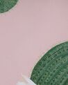 Kinderteppich rosa ⌀ 120 cm Kaktus-Muster Kurzflor ELDIVAN_823481