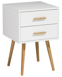 Yöpöytä 2 laatikkoa valkoinen ALABAMA