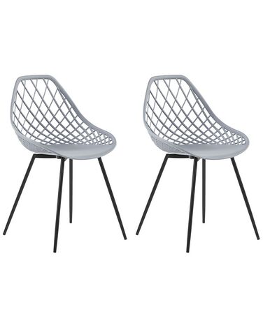 Conjunto de 2 sillas de comedor gris claro/negro CANTON