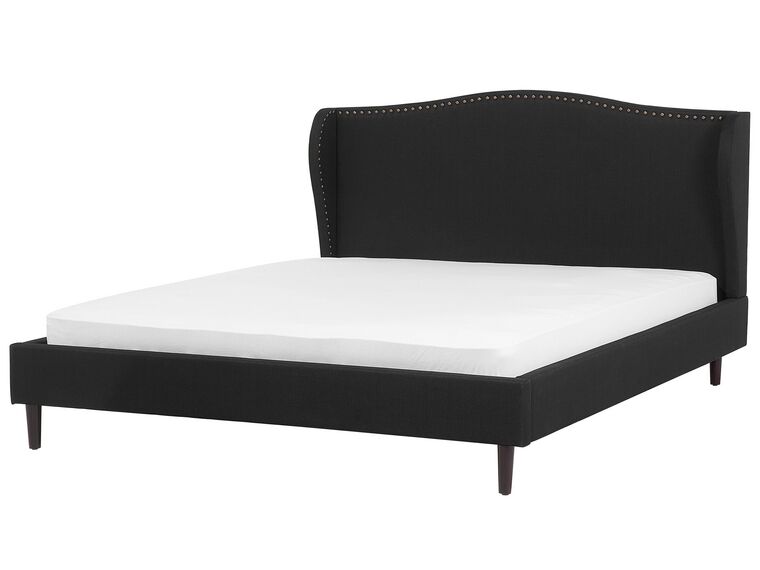 Fabric EU Super King Size Bed Black COLMAR_703465