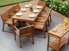 6 Seater Acacia Wood Garden Dining Set with Trolley SASSARI_691882