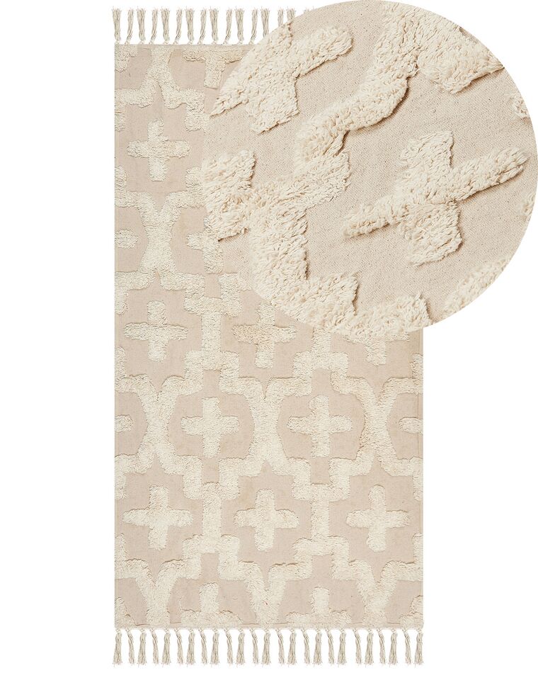Tapis en coton 80 x 150 cm beige ITANAGAR_839222
