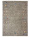Gabbeh Teppich Wolle grau 160 x 230 cm Hochflor SEYMEN_856084