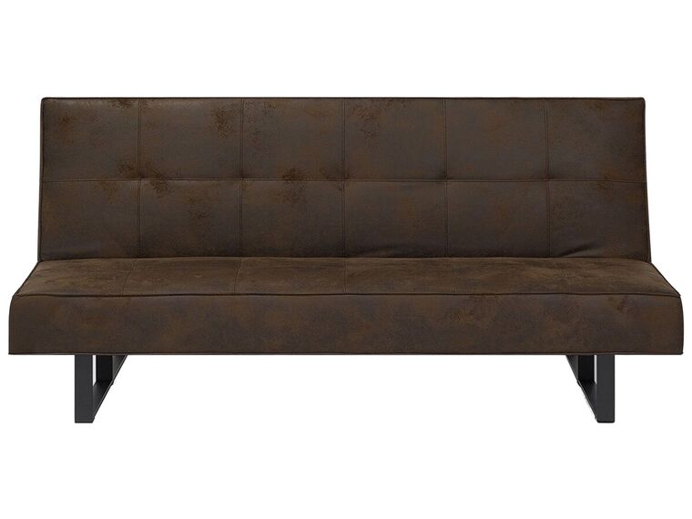 Faux Leather Sofa Bed Brown DERBY Small_700235