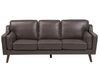 3 Seater Sofa Faux Leather Brown LOKKA_697774