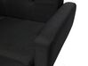 Ensemble canapés et fauteuil en tissu noir 6 places avec pouf FLORLI_704207