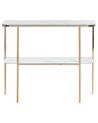 Glass Top Console Table Marble Effect White with Gold CALVERT_823509