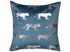Set di 2 cuscini decorativi velluto stampa leopardata 45x45cm blu BLUEBELL_769101