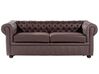 Leather Living Room Set Brown CHESTERFIELD_769448
