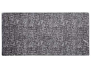 Teppich dunkelgrau-silber 80 x 150 cm abstraktes Muster Kurzflor ESEL