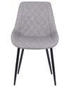 Conjunto de 2 sillas de comedor de piel sintética gris claro/negro MARIBEL_716395