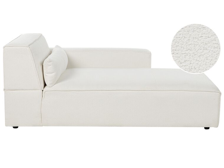 Left Hand Boucle Chaise Lounge White HELLNAR_911247