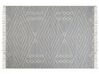 Teppich Baumwolle grau / weiß 160 x 230 cm geometrisches Muster Kurzflor KHENIFRA_848869